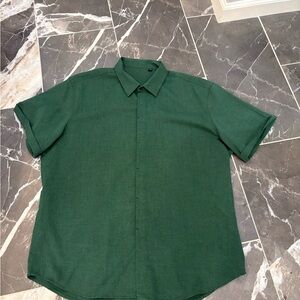 Forest Green Casual Button Down Shirt